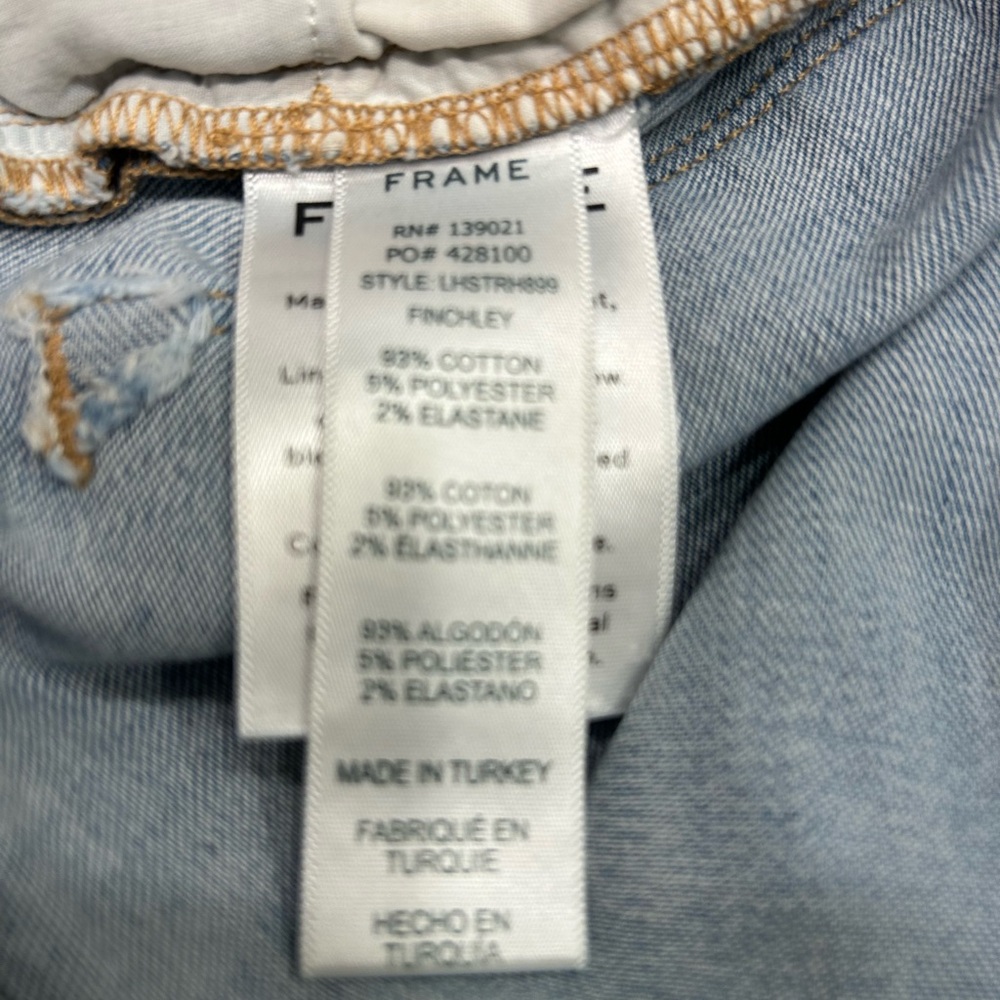 Frame Denim London LA, Blue Gradient Flare Jeans, Le High Straight, Sz 4 - Picture 13 of 15